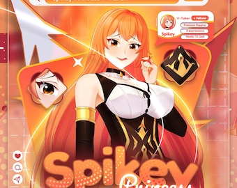 Spikey Princess VTuber Model: Premade Anime Avatar, Fully Rigged