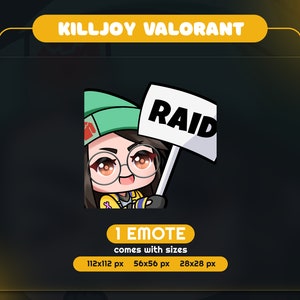 RAID Killjoy Valorant Emote | Vtuber | Valorant | EmoteTactics | Cute | Lovely | RAID | Blue | Twitch Emote | Beautiful | Discord Emoji