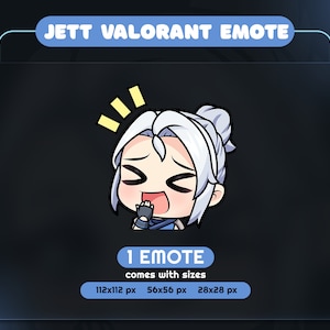 Hoam Jett Valorant Emote,Vtuber,Valorant,EmoteTactics,Cute,Lovely,Girl,Green,Twitch Emote,Stream Emote,Girly,Beautiful,Streamer.