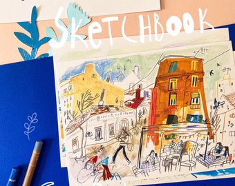 Belgrade travel postcards | Pack of 3 or 6 cards | Sketchbook prints collection A5 size