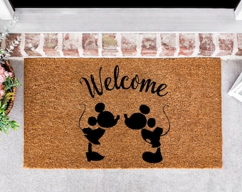 Disney Welcome Doormat | Housewarming Gift | Welcome Door Mat | Personalized Custom Doormat|New Home Gift | Wedding Gift | Personalized Gift