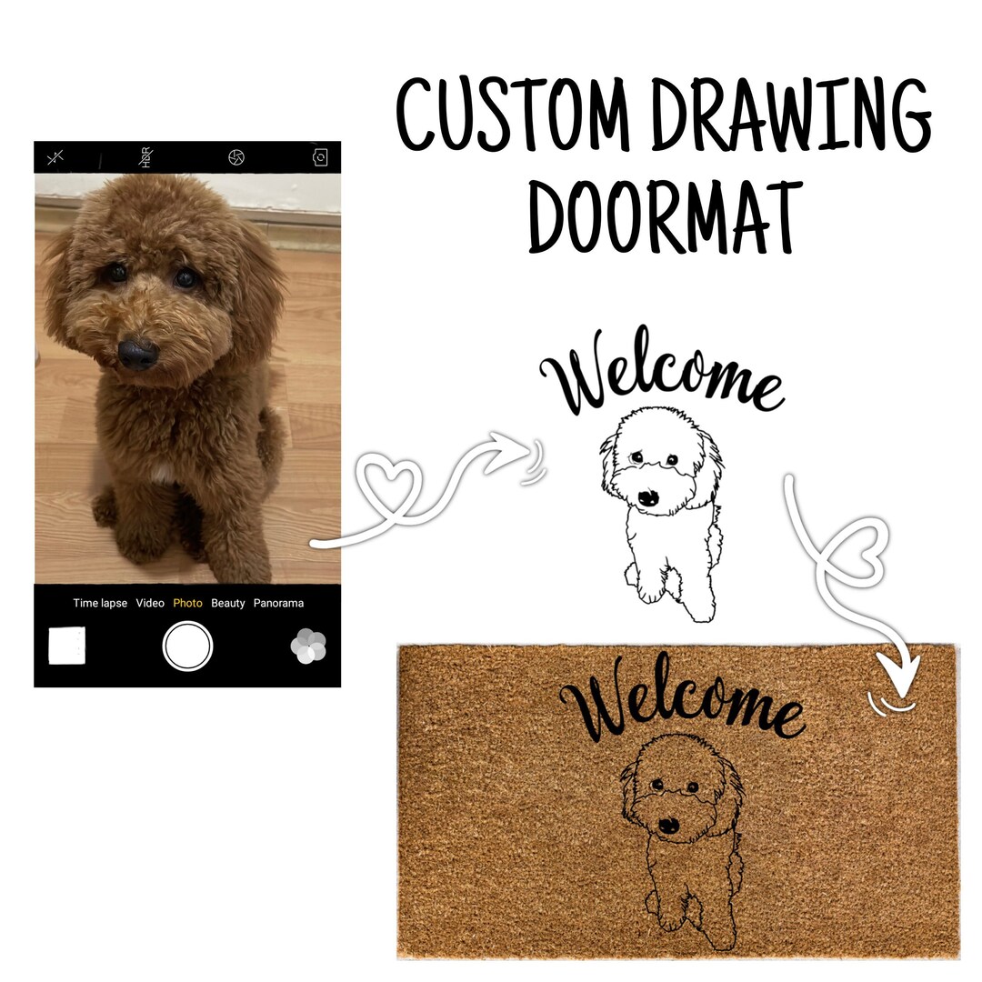 Custom Drawing Doormat Housewarming Gift Door Mat Personalized