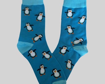 PENGUIN Printed Socks, Novelty, Stocking Filler, Present, Gift, , Christmas, Winter, Animal, Zoo, Pet, Cute, Penguins, Snow