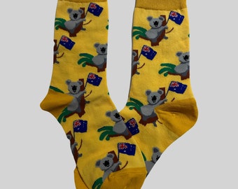 KOALA Printed Socks, Novelty, Stocking Filler, Funny Socks, Present, Gift, Animal, Australia, Australian, Travelling, Travel, Traveller,