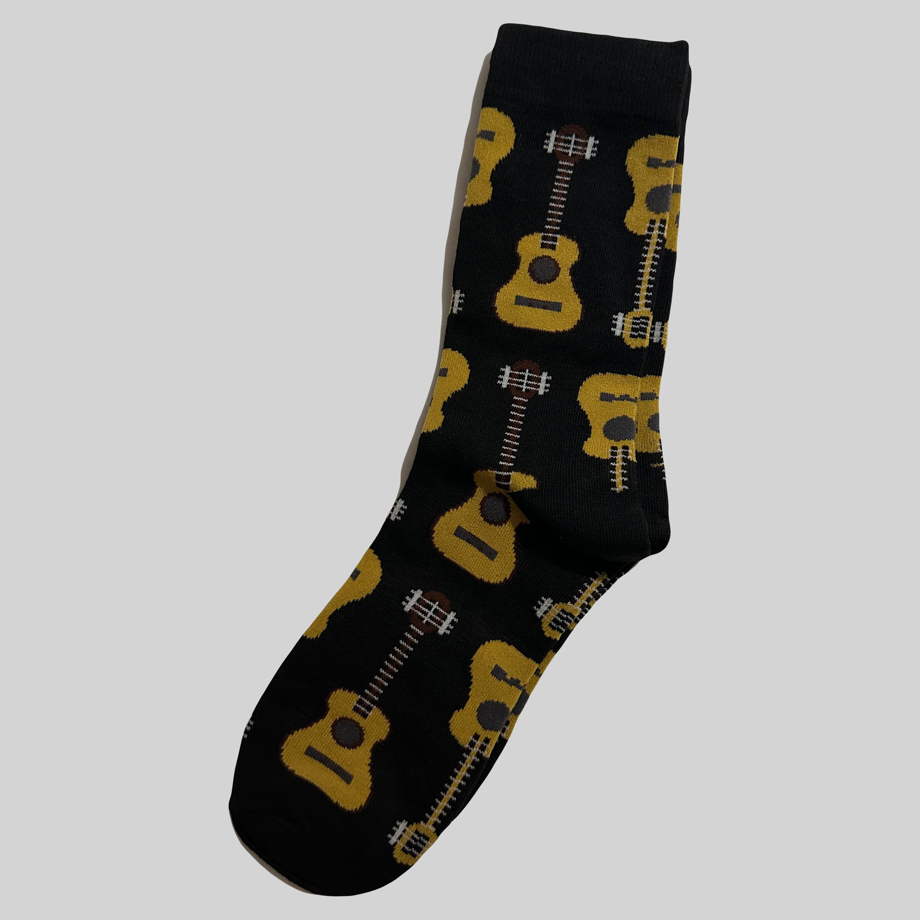 Guitar Printed Socks, Novelty, Stocking Filler, Funny Present, Gift, Music Teacher, Sheet Music, Notes, Musician, Acoustic, Christmas