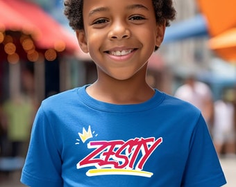 Zesty Kids Heavy Cotton Tee Fun Flavorful Graphic T Shirt Comfortable Kids Tee Zesty Theme Children&#39;s Daily Wear Cotton Shirt Gift