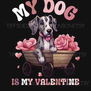 私の犬は私のバレンタイン 面白い犬のPNG ペット愛好家Tシャツ デジタルダウンロード 昇華デザイン 透明な背景 レトロファーママ クリカットファイル