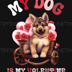 私の犬は私のバレンタイン 面白い犬のPNG ペット愛好家Tシャツ デジタルダウンロード 昇華デザイン 透明な背景 レトロファーママ クリカットファイル