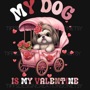 私の犬は私のバレンタイン 面白い犬のPNG ペット愛好家Tシャツ デジタルダウンロード 昇華デザイン 透明な背景 レトロファーママ クリカットファイル