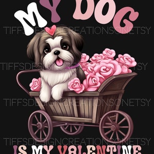 私の犬は私のバレンタイン 面白い犬のPNG ペット愛好家Tシャツ デジタルダウンロード 昇華デザイン 透明な背景 レトロファーママ クリカットファイル