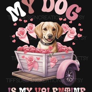 私の犬は私のバレンタイン 面白い犬のPNG ペット愛好家Tシャツ デジタルダウンロード 昇華デザイン 透明な背景 レトロファーママ クリカットファイル