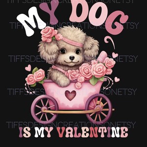 私の犬は私のバレンタイン 面白い犬のPNG ペット愛好家Tシャツ デジタルダウンロード 昇華デザイン 透明な背景 レトロファーママ クリカットファイル