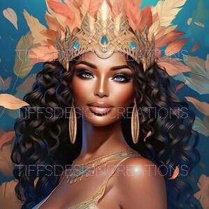 Bella dea nera caduta Download digitale Png Svg Clipart alla moda Stampabile alla moda sublimazione Wall Art Design Sfondo blu