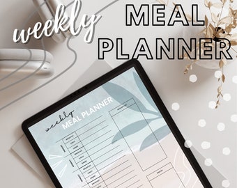 Digital måltidsplanerare 2023, utskrivbar måltidsplanerare, minimalistisk måltidsplanerare, DEN FLICKAN