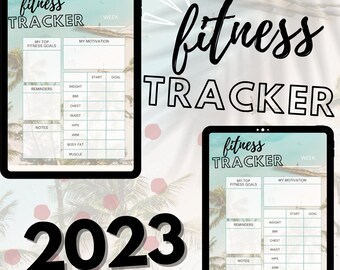Fitnesstracker 2023, Digital fitnesstracker, That Girl Planner, Träningsplan 22023