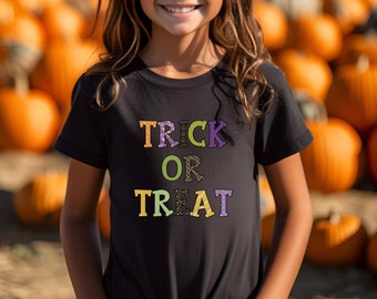 Halloween Youth Short Sleeve Tee, trick treat shirt, Halloween shirt, kids Halloween shirt, kids trick or treat shirt, Halloween shirt kids