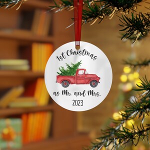 First Christmas Ornament, Mr and Mrs ornament, 1st Christmas married ornament, couples ornament, 2025 Christmas ornament, red truck ornament