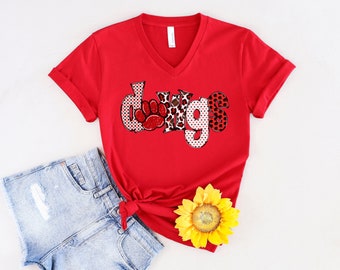 Dawgs Short Sleeve V-Neck Tee, Georgia V-Neck Tee, Georgia shirt, UGA shirt, Georgia Bulldogs shirt, UGA clothing, Georgia Tee, Dawgs shirt