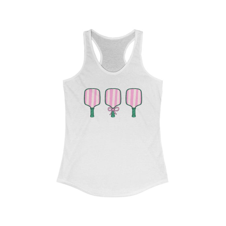 regata de pickleball, camiseta de pickleball preppy, camiseta de pickleball preppy, laços de pickleball, regata feminina estilo nadador, camiseta de pickleball feminina imagem 4