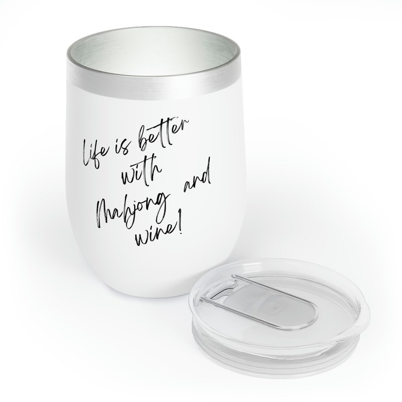 Mahjong Chill Wine Tumbler, vaso de mahjong, regalo de mahjong, copa de mahjong, taza de mahjong, vaso de mahjong, regalos de mahjong imagen 3