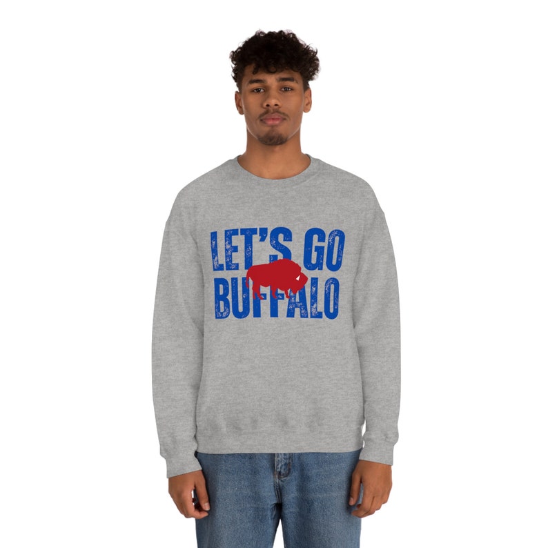 Lets Go Buffalo Sweatshirt, vintage Buffalo sweatshirt, Buffalo football sweatshirt , lets go Buffalo shirt, game day sweatshirt image 6