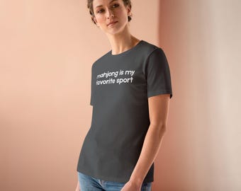 Mahjong Lovers Women's Cotton Tee - Fun Sporty Graphic Shirt, mahjong shirt, mahjong Tshirt, Mah jongg shirt, mahjong gifts, Mah jongg gifts