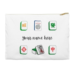 Personalisierte Mahjong Tasche, individuelle Mahjong Tasche, Monogramm Mahjong Tasche, Mahjong Geschenke, Mahjong Beutel, Mahjong Geldbörse, Mahjong Tasche
