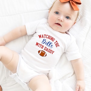 Buffalo Infant Bodysuit, football with daddy bodysuit, infant Buffalo shirt, toddler Buffalo shirt, Buffalo baby clothing, Buffalo football
