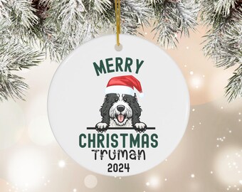 Sheepadoodle ornament, custom ornament, personalized dog ornament, custom name dog ornament, sheepadoodle 2025 ornament, dog owner gifts