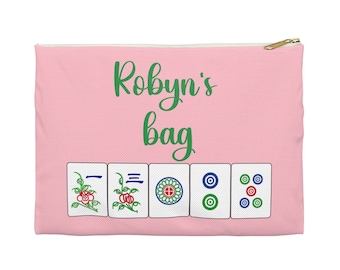 personalized mahjong pouch, pink mahjong pouch, preppy mahjong pouch, custom mahjong pouch, personallized mahjong bag, custom mahjong bag