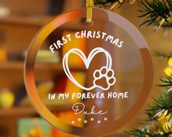 custom dog ornament, personalized ornament, rescue dog ornament, forever home ornament, dog Christmas ornament, Christmas dog ornament
