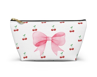 Bolso coqueta, bolso coqueta, núcleo coqueta, estética coqueta, bolso maquillaje coqueta, lazo rosa coqueta, coqueta cereza, bolso lazo rosa