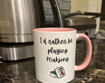Prefiero jugar mahjong Taza de café, taza de mahjong, humor de mahjong, regalo de mahjong, regalo de taza de mahjong, taza de mahjong, regalos de mahjong
