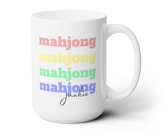 mahjong mug, mahjong gift, mahjong coffee mug, large mahjong mug, mahjong gifts, mahjong lover, mahjong junkie