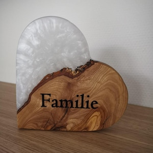 Herz aus Holz und Epoxid ca. 19cm / Holzherz / Epoxidherz / Hochzeit / Herz / Geschenk / Handgefertigt / Liebe /Personalisiert/ Valentinstag