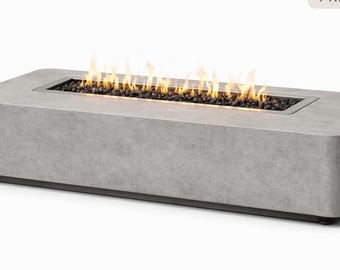 Précommandez votre table foyer en béton – design minimaliste fait main pour espaces extérieurs modernes. Dimensions personnalisées disponibles.