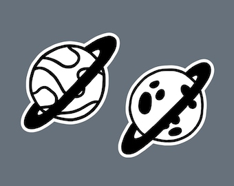 Saturn Ring Space Planet Waterproof Sticker, 1pcs