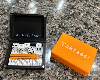 Pocket Yahtzee Set: 3D Printed Case, Dice, Scorecards - Etsy