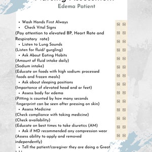 Edema Assessment