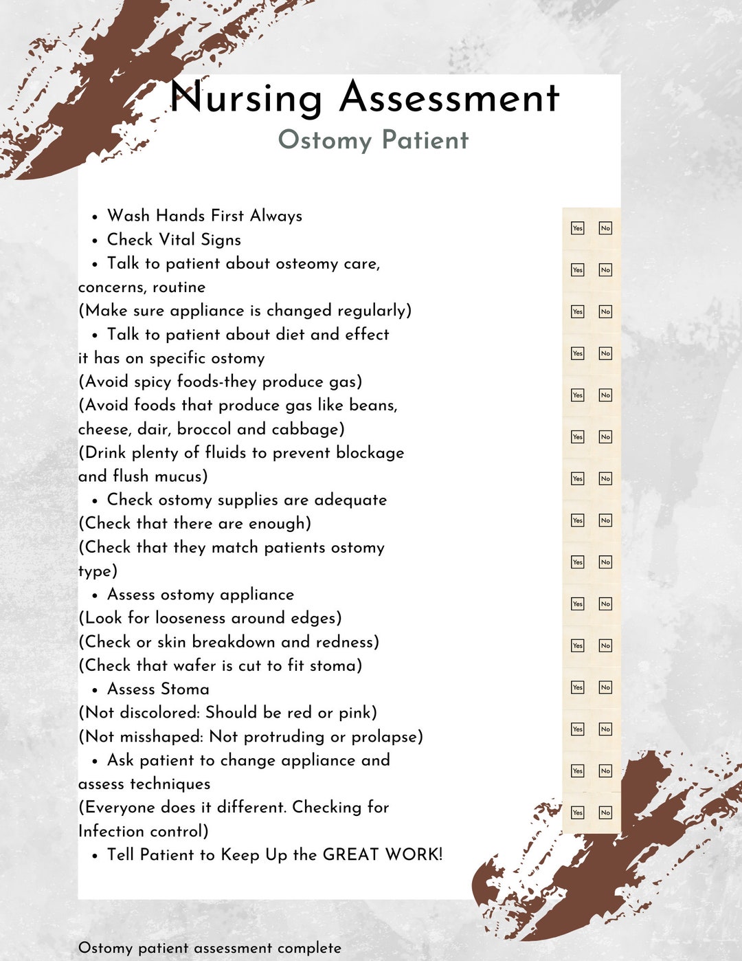 Ostomy Assessment Etsy