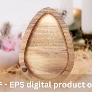 Easter Egg cute serving plate file for wood project for CNC router files DXF EPS