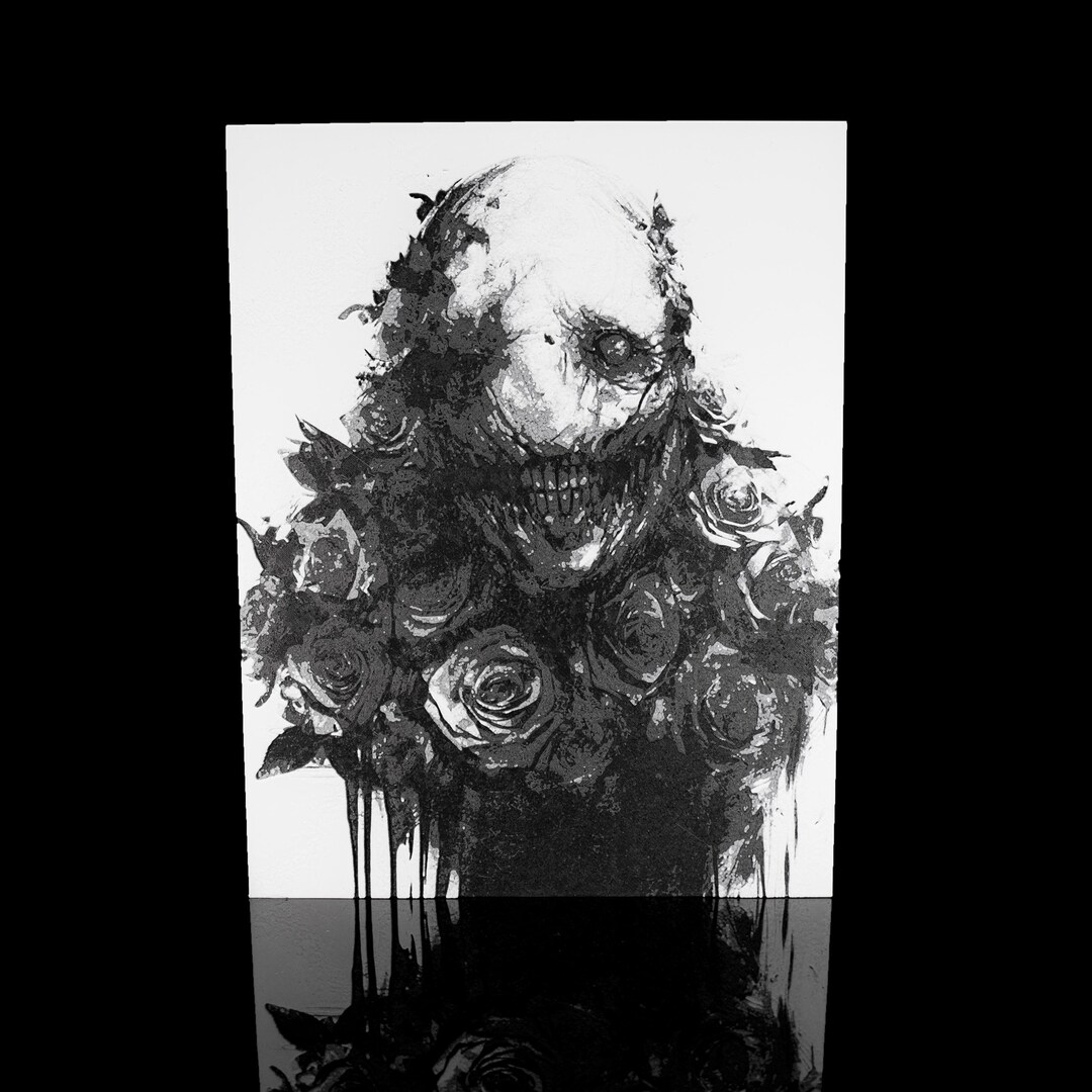 Roses for Nemesis Artwork Print | Textured Halloween Art Print of ...