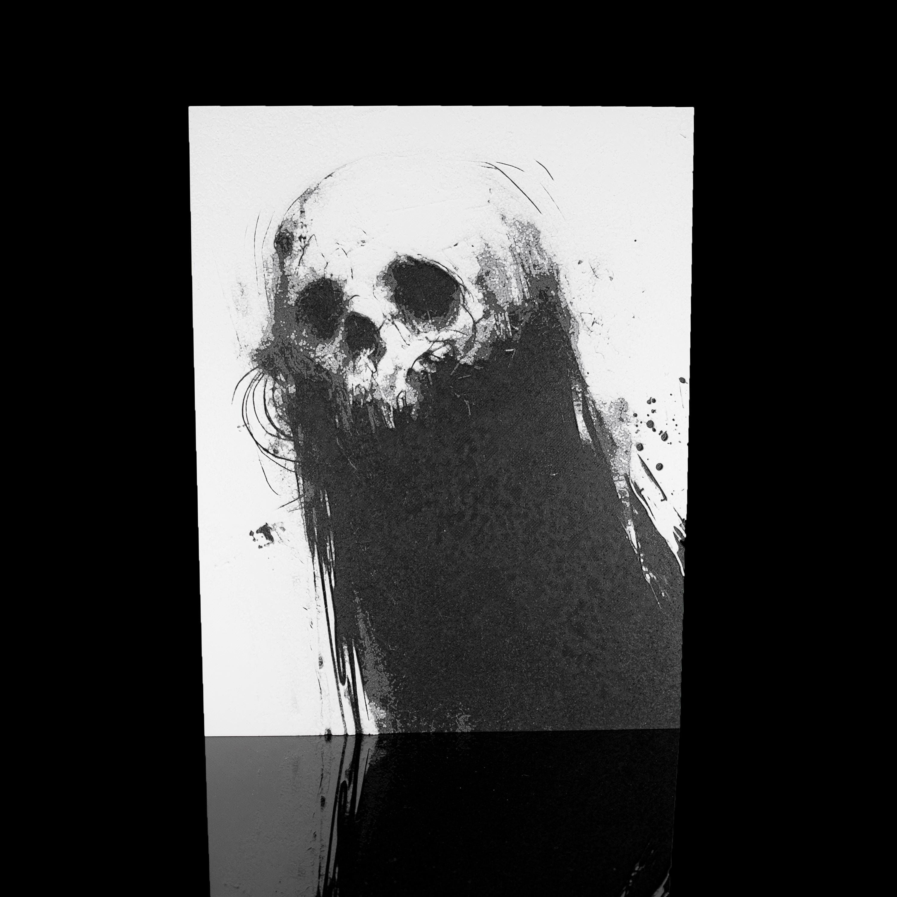 Ghost Skeleton Artwork Print | Textured Halloween Art Print of Gritty ...