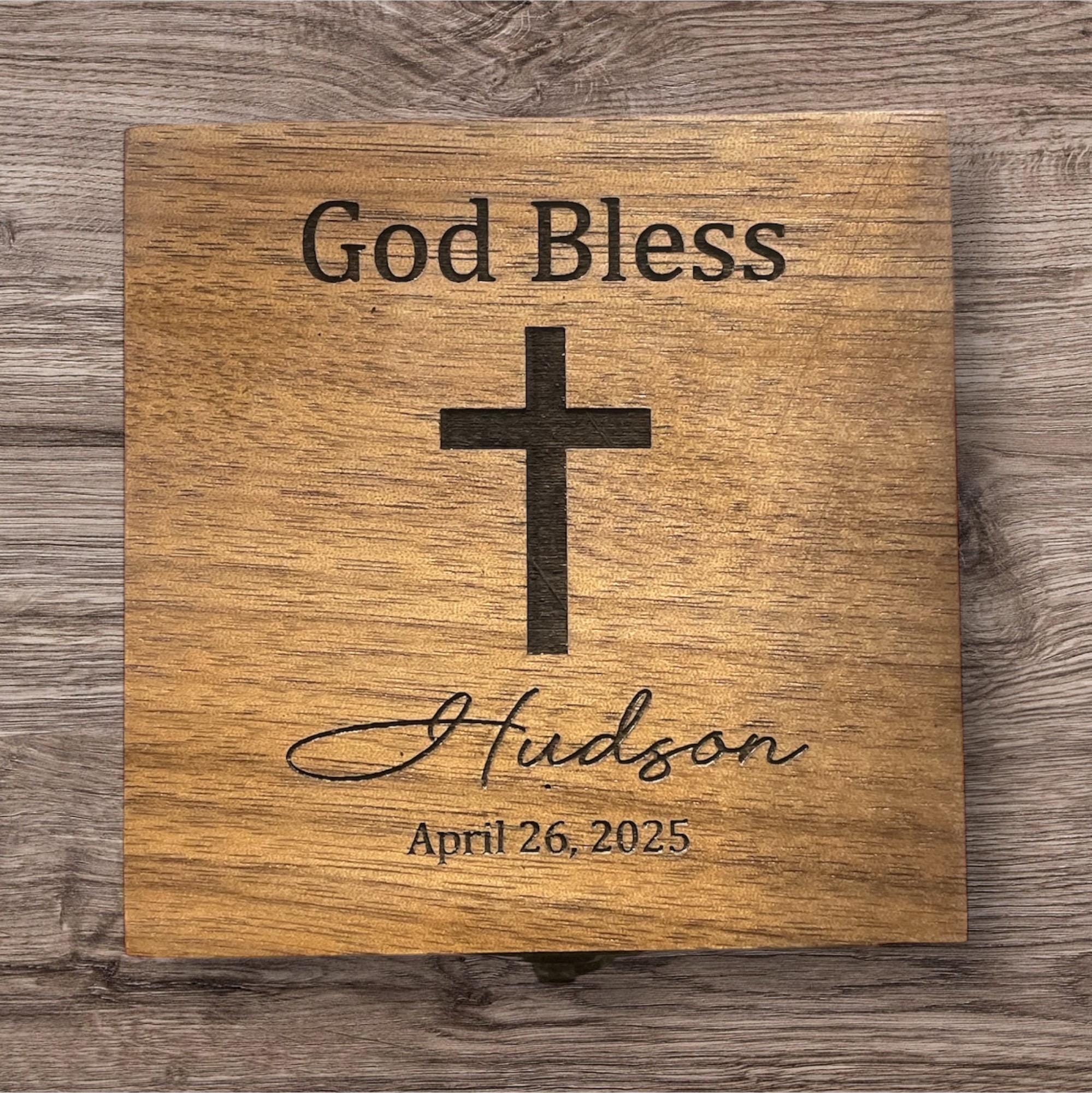Engraved First Communion Valet Box, Personalized First Holy Communion Gifts For Boys & Girls, Wooden Box For Rosary Beads