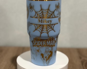 Vaso de superhéroe personalizado: Vaso infantil de acero inoxidable de 14 oz con grabado