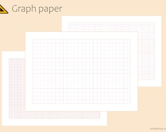 Customizable Graph Paper Bundle: Multiple Sizes & Colors (Digital Download)