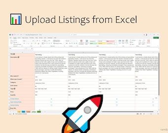 Etsy Bulk Lister Pro: Excel-sjabloon voor massa-upload en shopbeheer (digitale download)