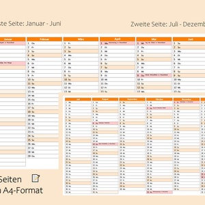Kalendar 2025 mit Feiertagen in Bayern Deutschland, Ganzjahreskalender