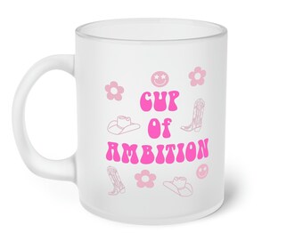 Cup of Ambition, Dolly Parton, Country, Musik, Western, Retro, Vintage, Pink, Nashville, Geschenk, Milchglasbecher