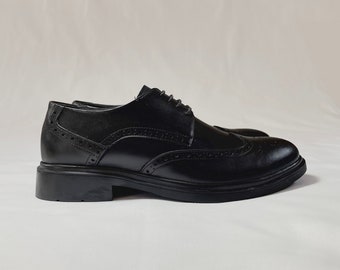 Klassische Formale Herren Derby Brogues aus Ägyptischem Leder, Schwarz, Handgemacht